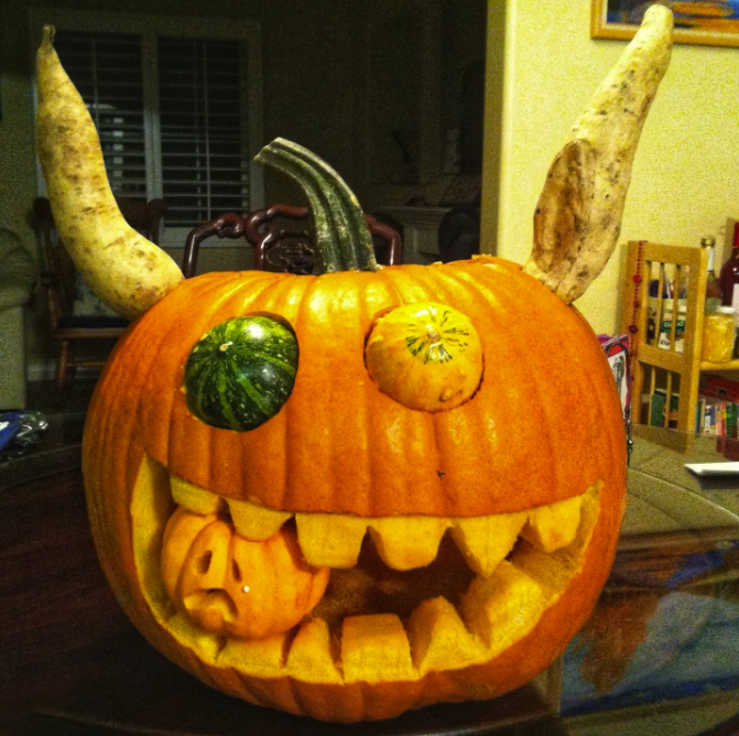 a carved pumpkin